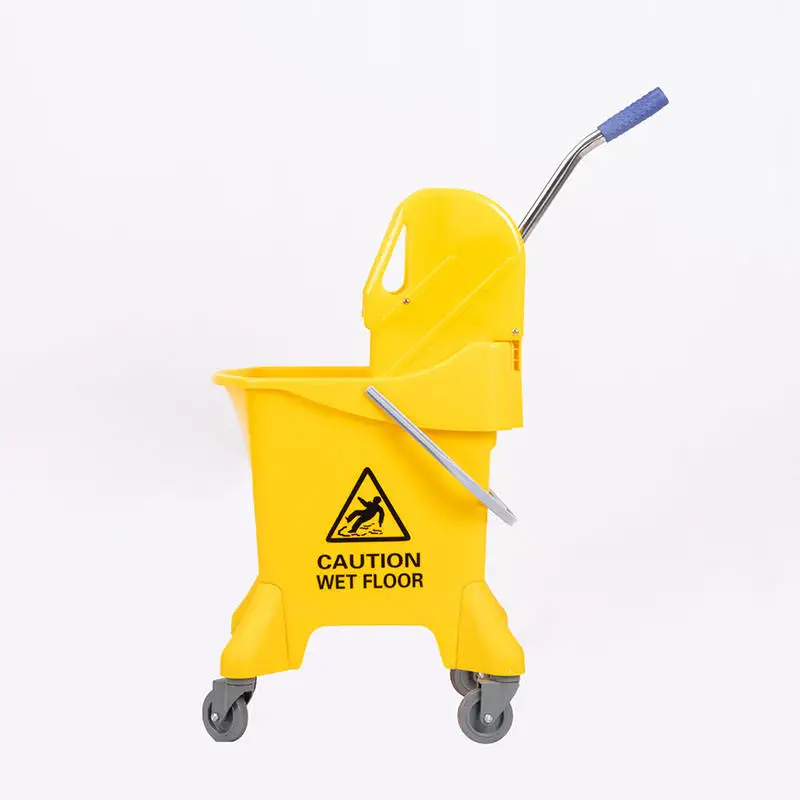 New design portable mop bucket and wringer plastic trolley cart mop bucket with side press squeeze