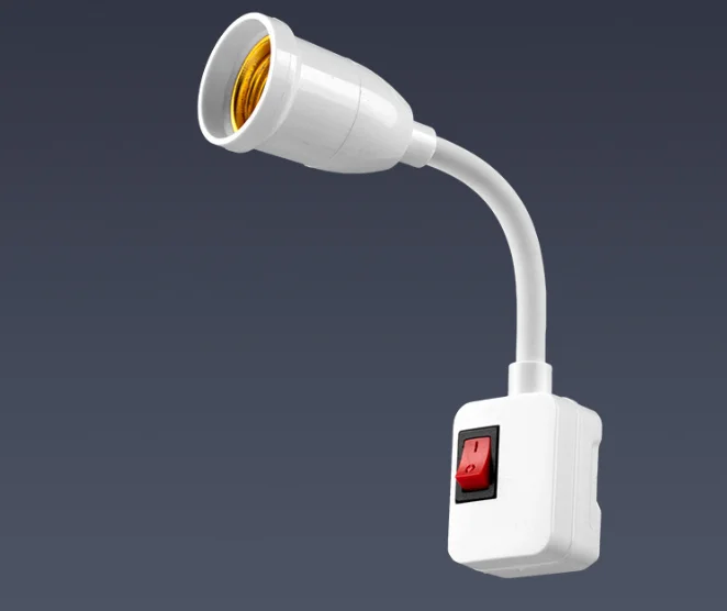 Plug-in LED Nightlight E27 with Switch Universal Cap and Bulb Changeover Holder Table Lamps Gold Glass DC Industrial Modem ABS