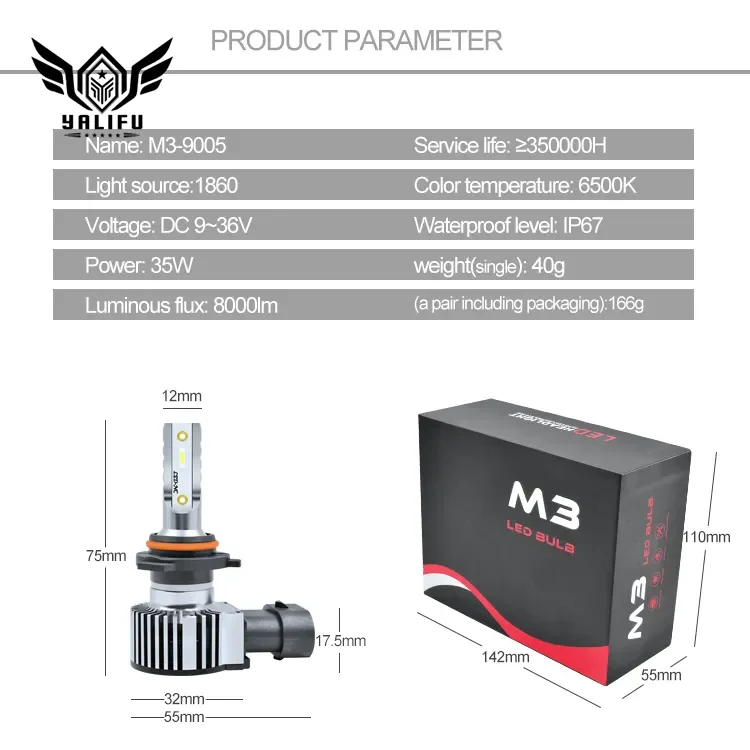 Factory wholesale M3 H4 70W 8000LM H1 H3 H7 H11 9005 9006 880 881 H4 LED headlights for auto