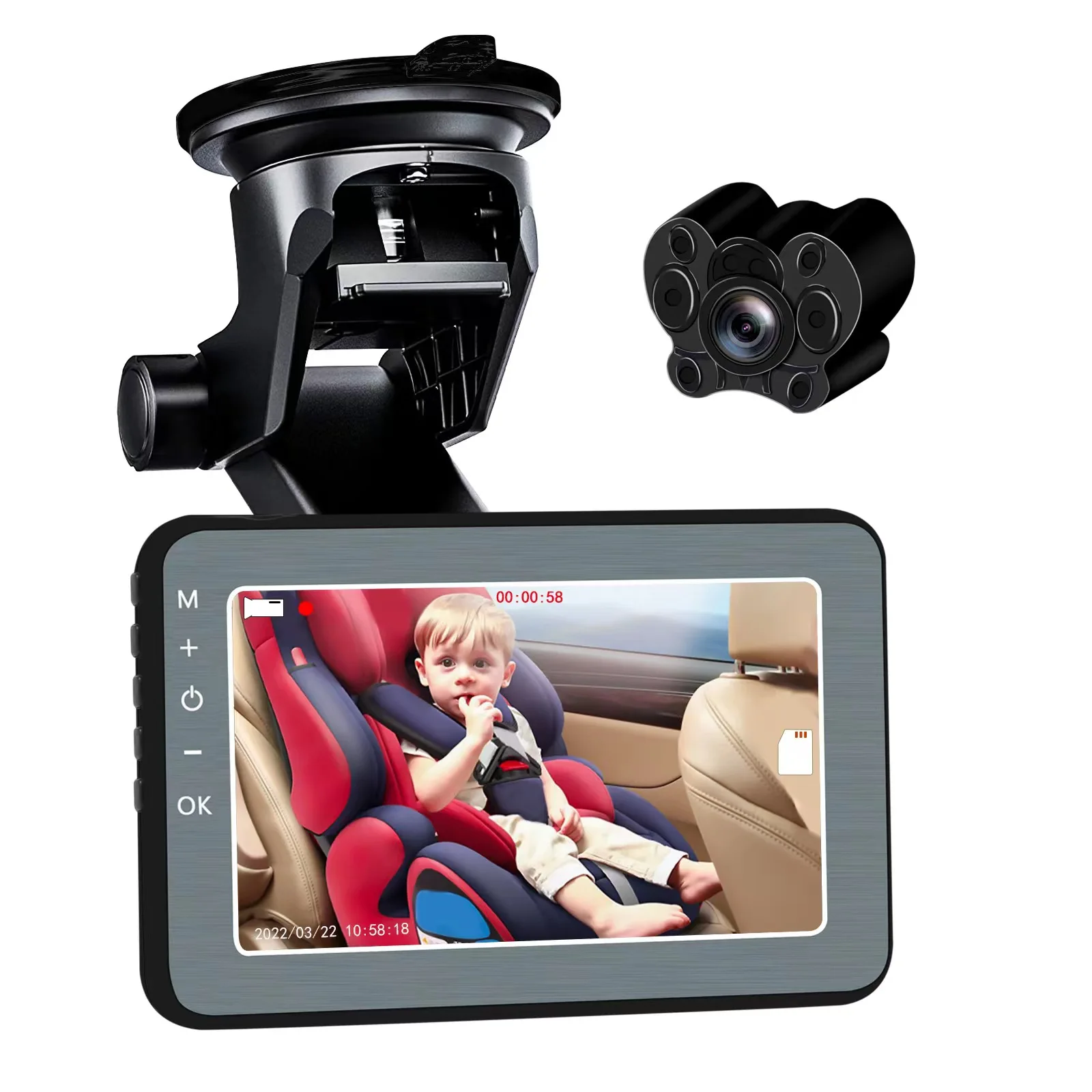 Amazon Hot Selling 2024 5inch Car Baby Mirror Monitor Back Seat Baby Car Camera Monitoring Video for Viewing Baby