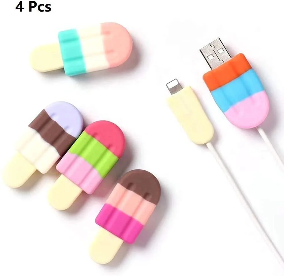 Factory Price  colorful Popsicle Anti-breaking Cable Head Charger Protector Cover Case Sleeve Random Color