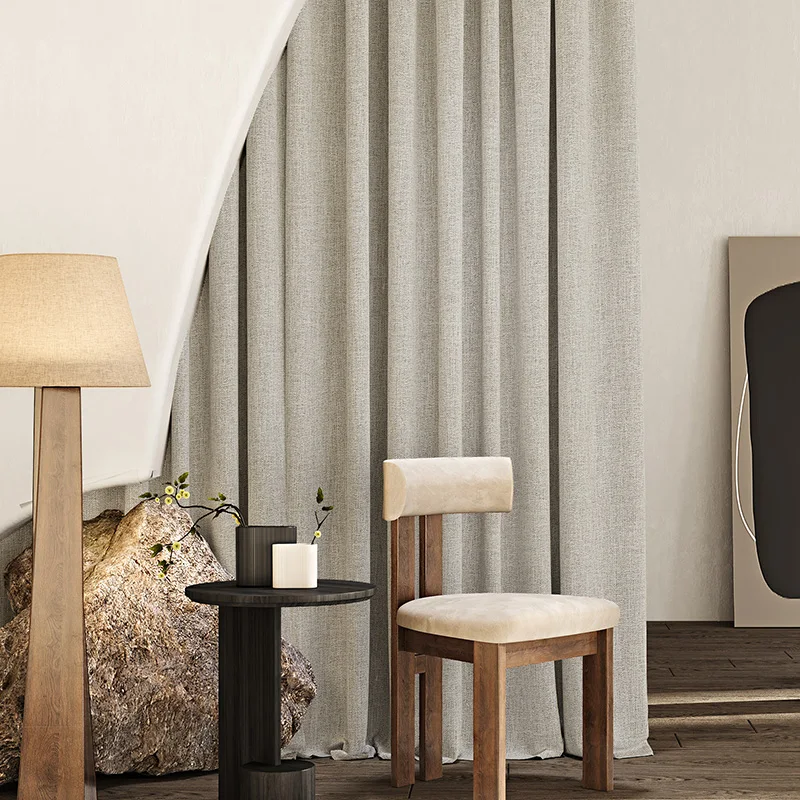 Luxury window blackout fabric linen curtains for the living room house children kids bedroom windows modern home set hotel