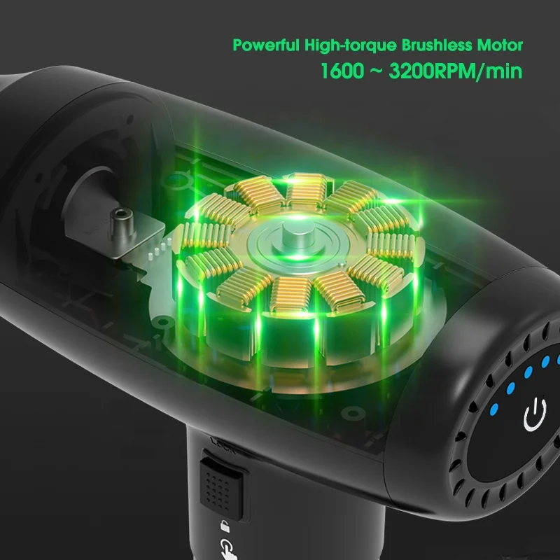 YICOLY Rechargeable hammer massage product hot percussion massage gun portable touch screen Medical Heat Compress massage gun