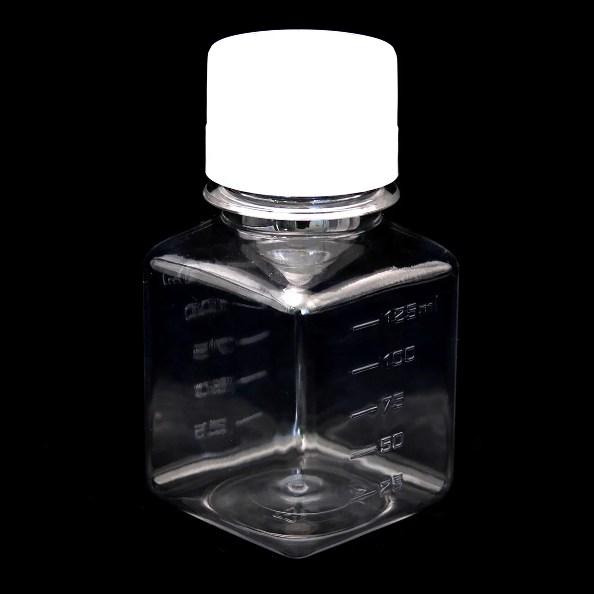 China Facfory wholesale PET PETG Plastic Square Sterile Cell Culure Bacteria Media Bottles 125ml 50ml 100ml 250ml 500ml 1000ml