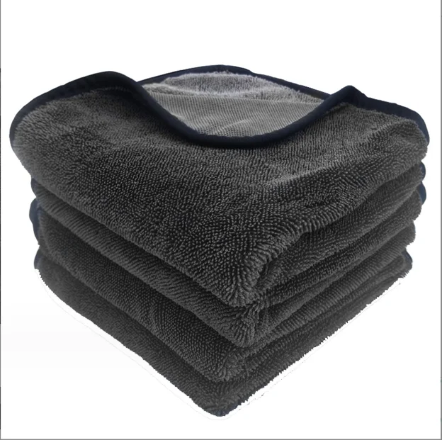 SEQ LOGO customized high quality 1200gsm double sided twist loop car dry towel