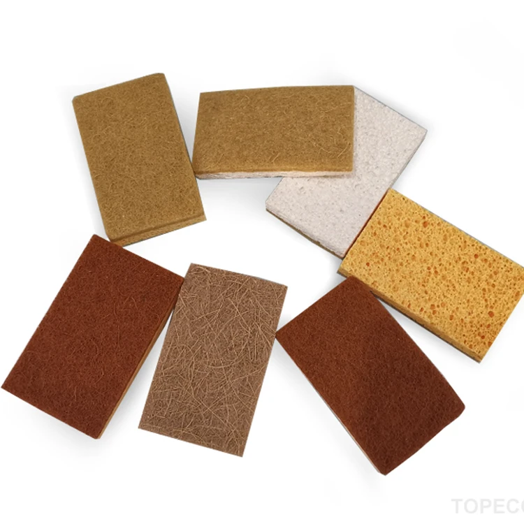 Topeco Natrual Cellulose Fiber Cleaning Sponge Dish Coco Cellulose Sponge Block Fiber