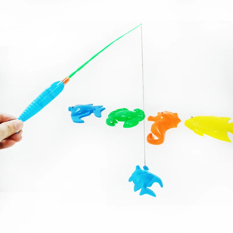 Magnetic Plastic Fishing Toys Game Set For Kids Water Table Party Floating Fish Ocean Sea Animals