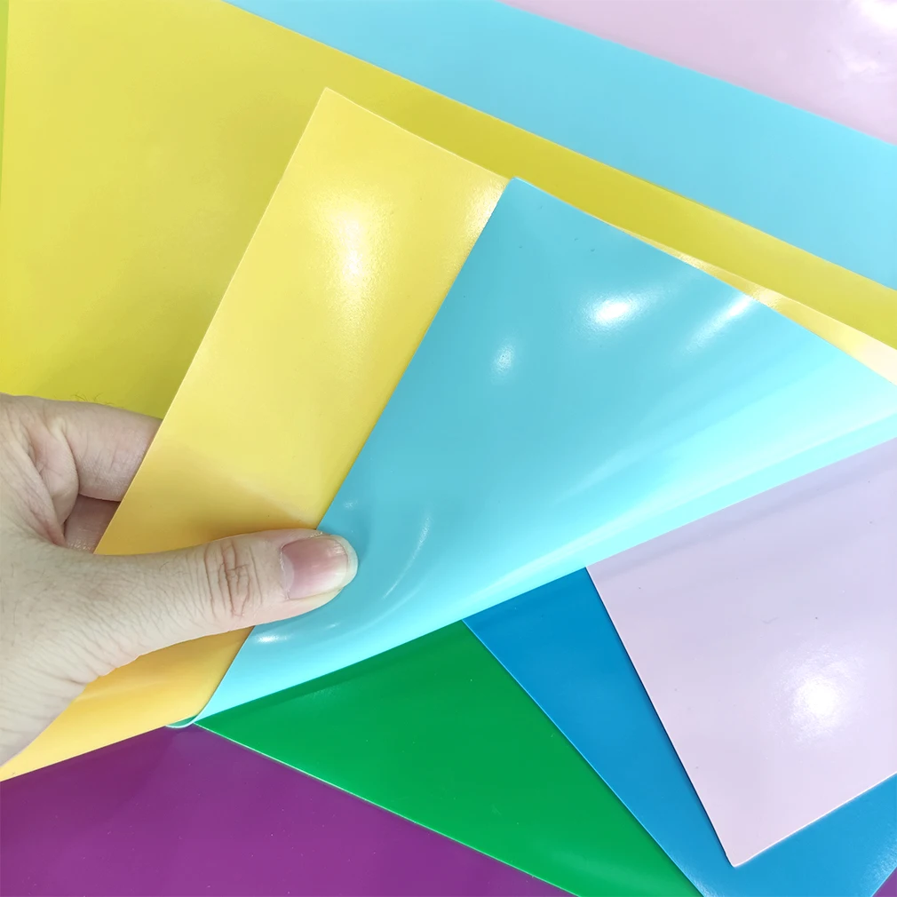 Washable Candy Pure Color PVC Plastic Film Roll Jelly Vinyl Fabric Waterproof Synthetic Artificial Leather For Package/Bag/Bow