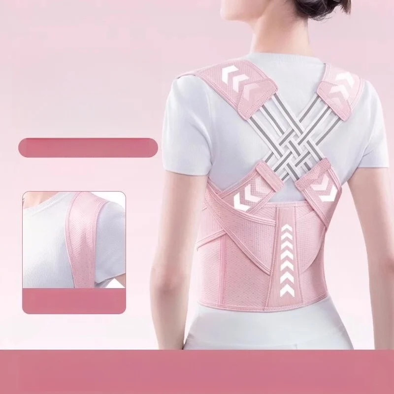 Adjustable Back Straightener Upper Back Brace Posture Corrector Elastic back support bely fat belt with Magic Stickers