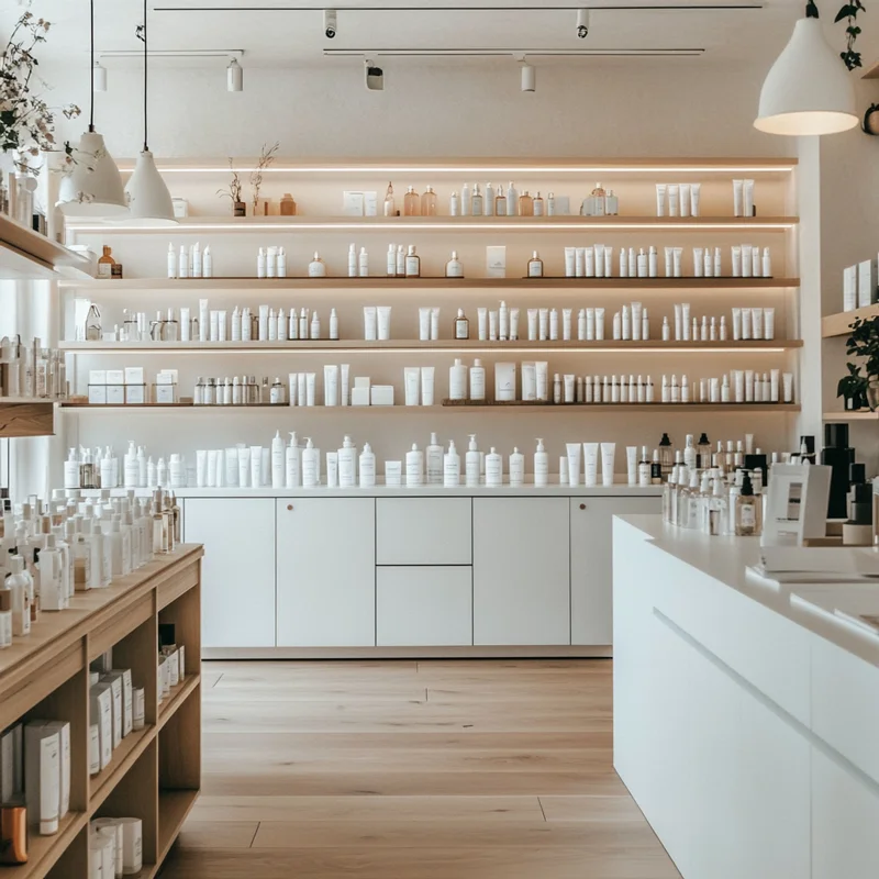 Modern Luxury Store Perfume Display Showcase Wood Shelves For Perfume Shop Interior Decor Design