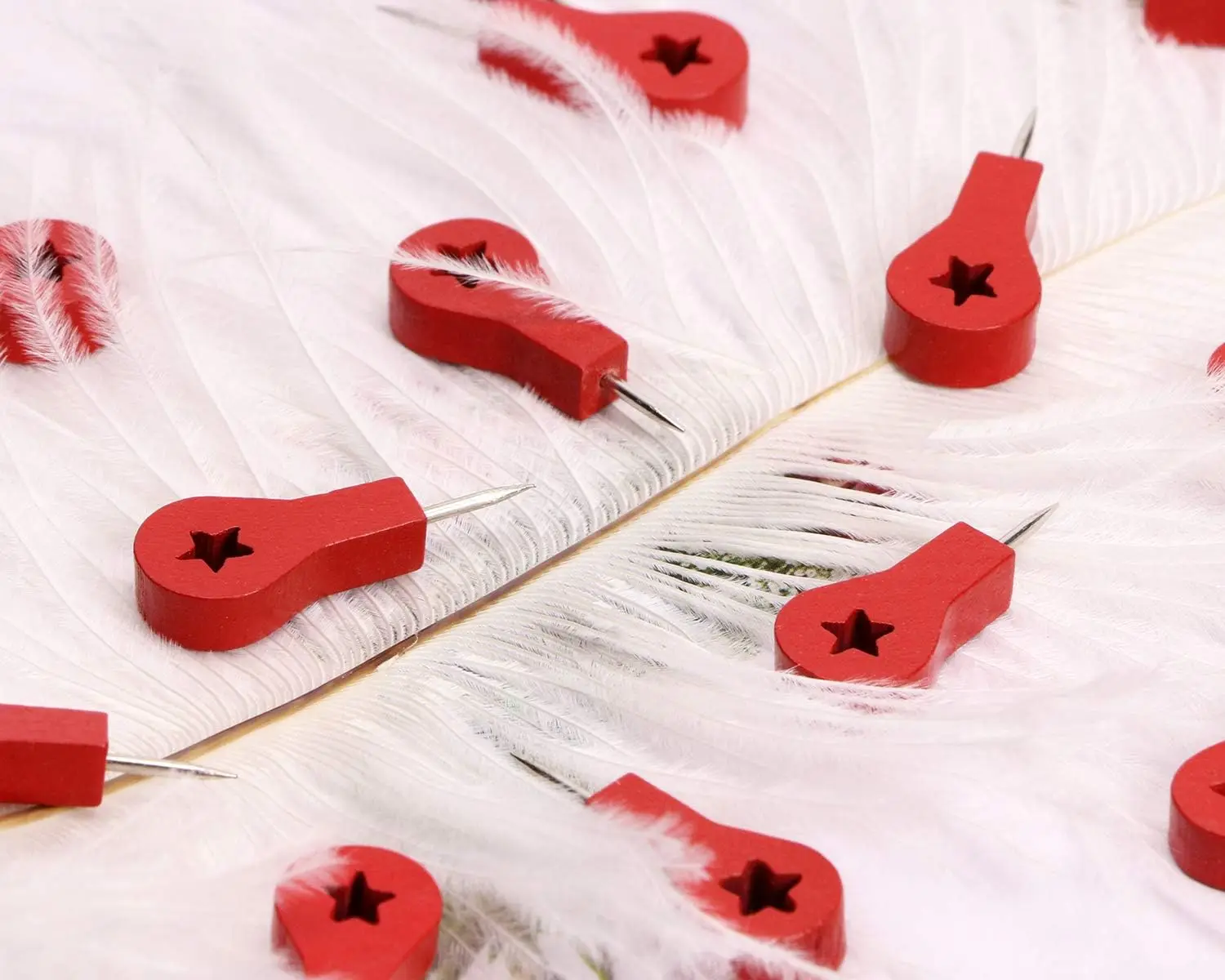 40 pcs Creative Wood Push Pins,Decorative Wood Map Pins for Travel Hanging Art Picture Photo