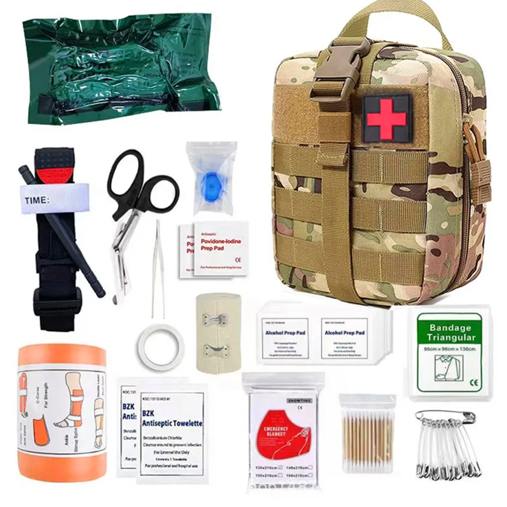 Outdoor  Survival kit Wild storage emergency kit Multi-functional tactical battlefield  first-aid kit