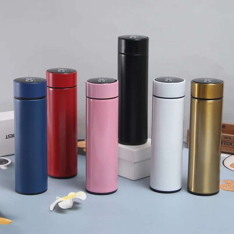 Intelligent Temperature Measurement LED Touch Display Temperature Straight Cup Lovers Cup Creative Business Gift Thermos Cup