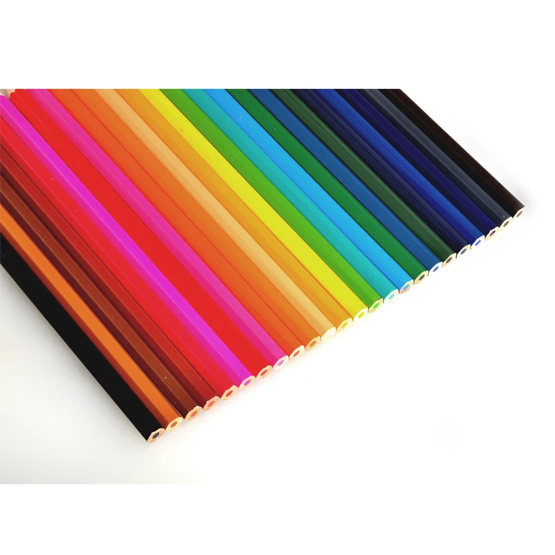 
Hot sales custom logo 7 inches basswood hexagonal 24 colors pencil for school 