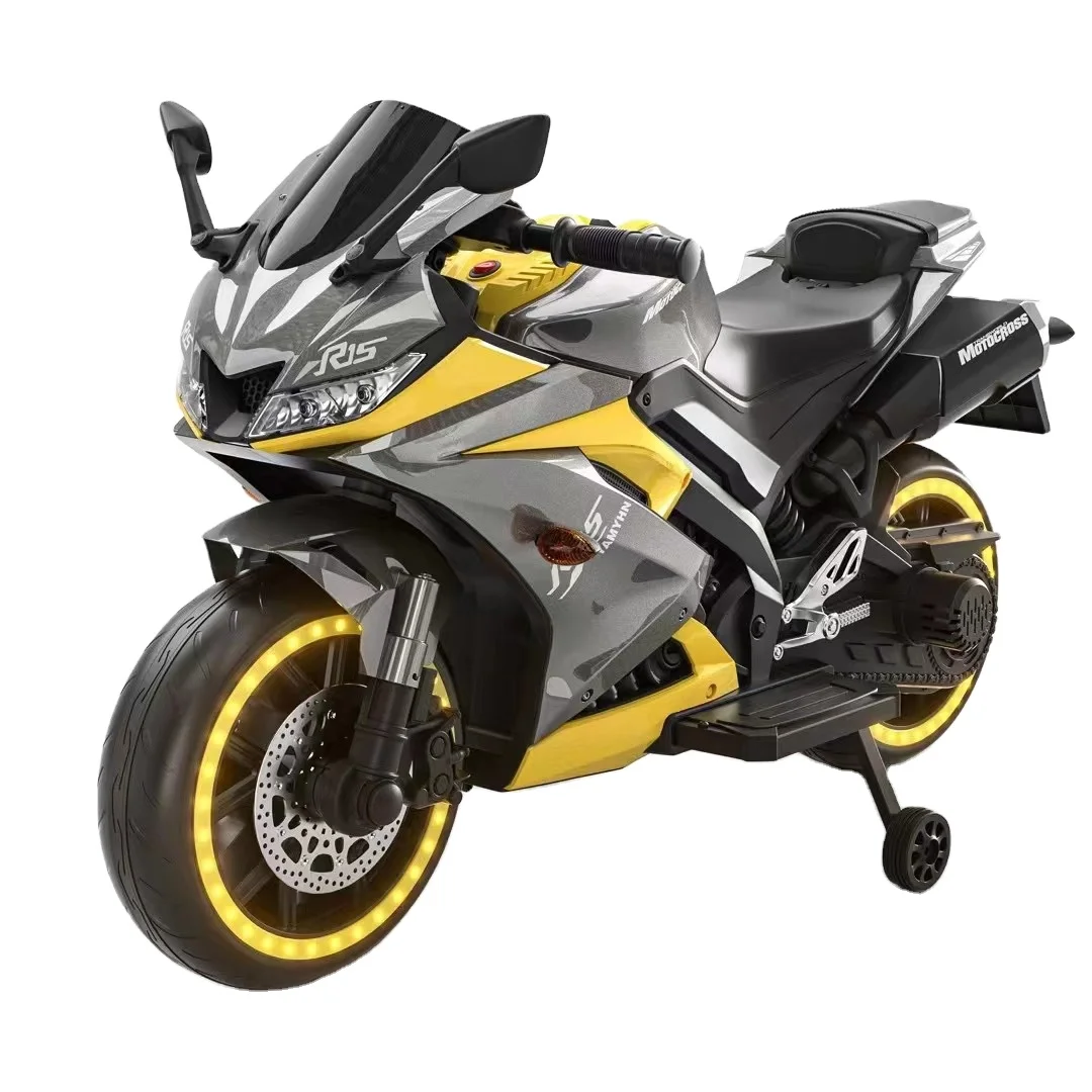 Newest 12V Battery Powered Kids Ride-On Motorcycle Stylish Electric Bike with MP3 Function Plastic Wheel Toy