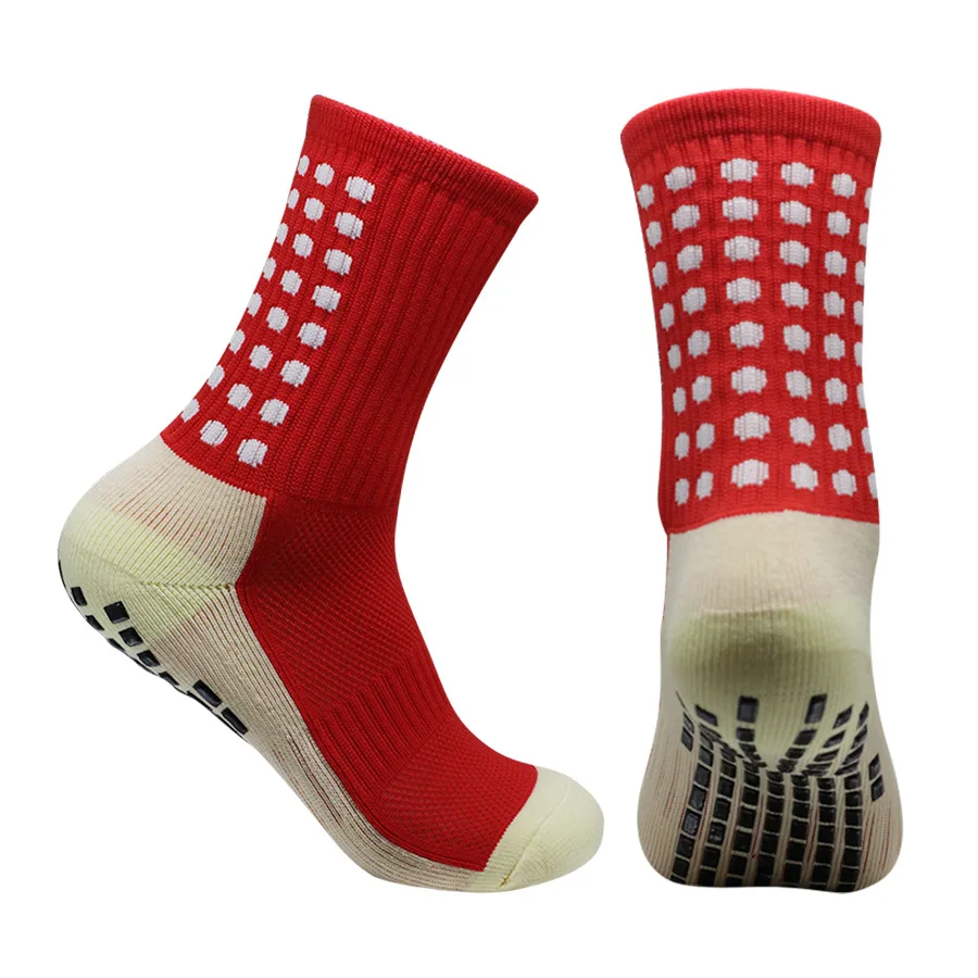 Wholesale Men Sport Grip Socks Nylon Football Grip Anti-slip Crew Soccer Socks