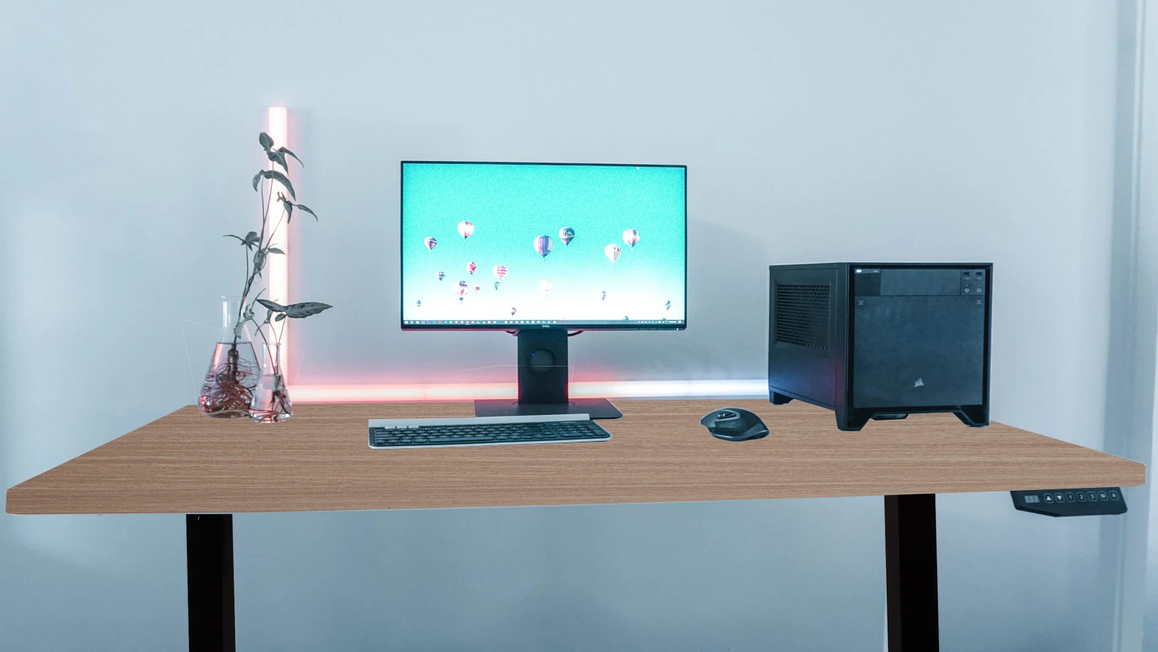 Height Adjustable Office Standing Desk 48*30 Inch Curved Table Tops