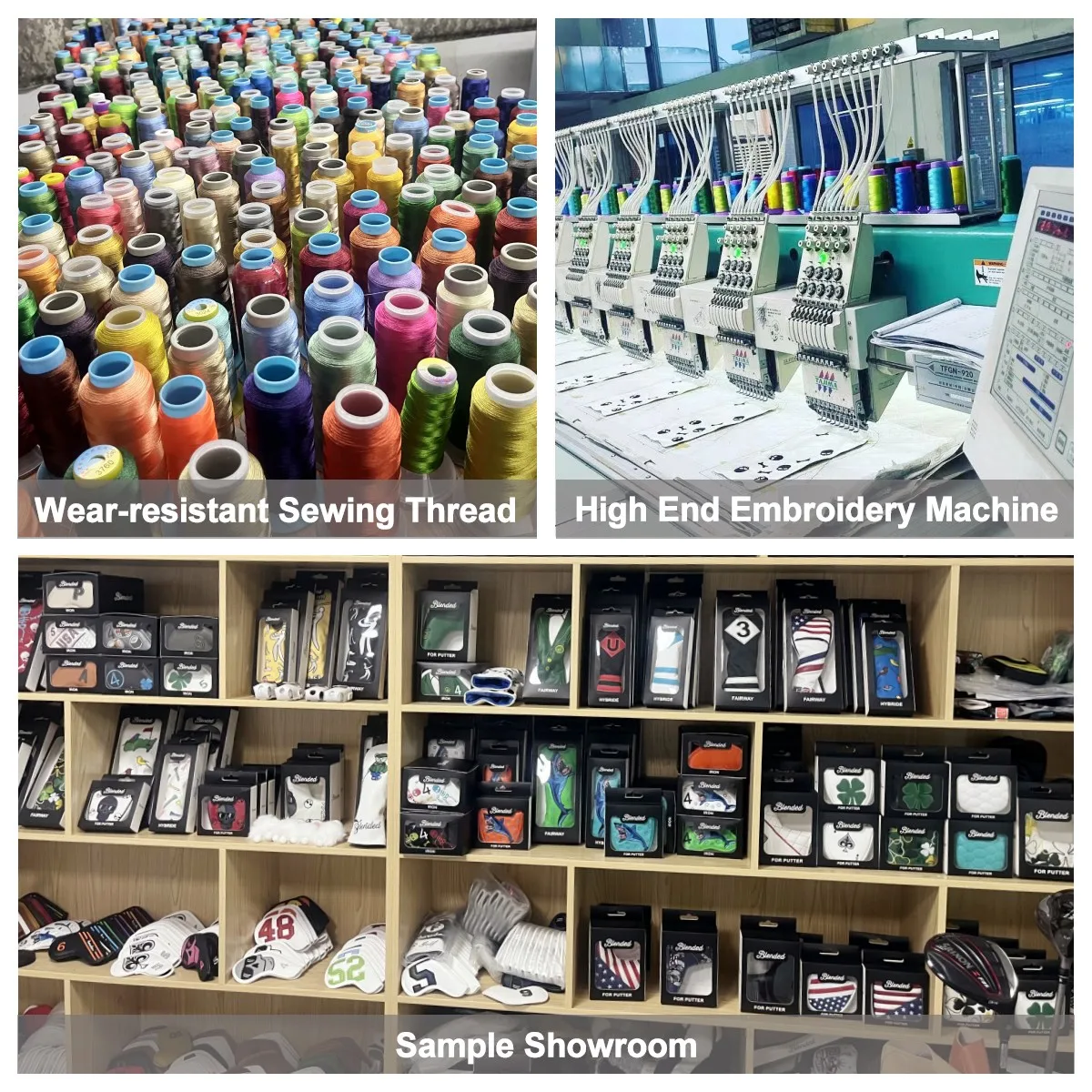 Custom Design Golf Head Driver Cover Pu Leather Golf Headcover Golf Club Head Covers