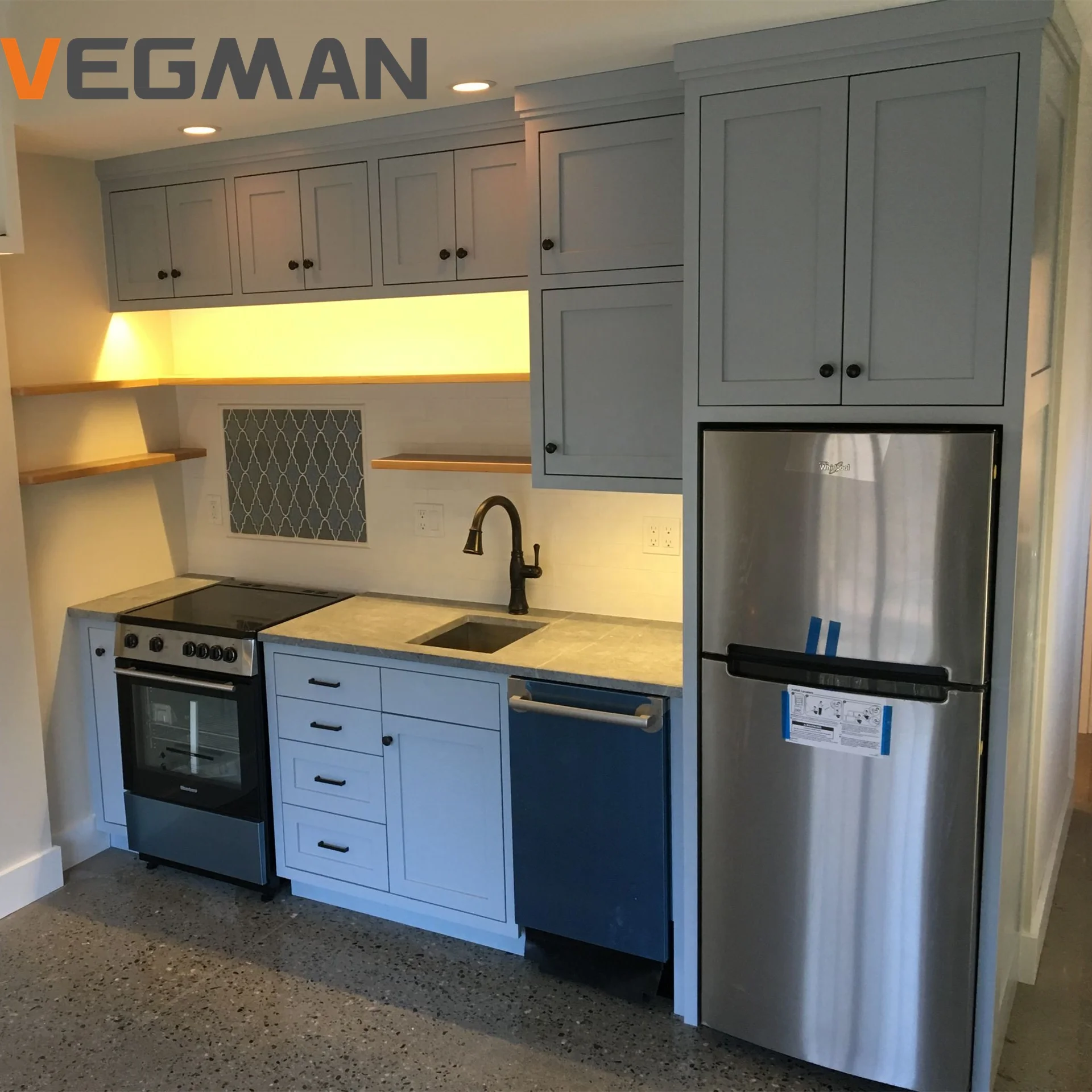 Furniture Solid Wood Kitchen Small Cabinet Set For Mini Kitchen