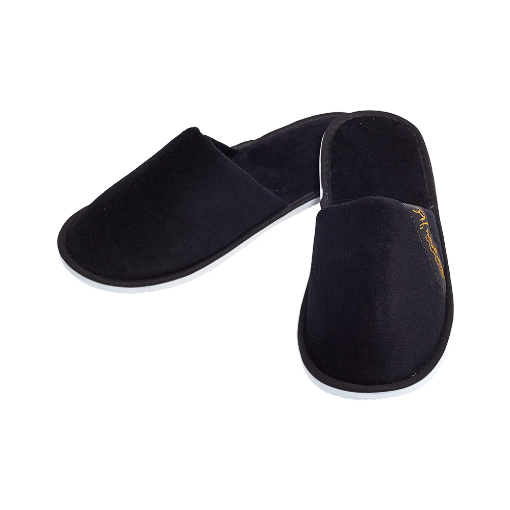 Personalized Closed Toe Spa Fabric Indoor Quiet Hotel Slippers