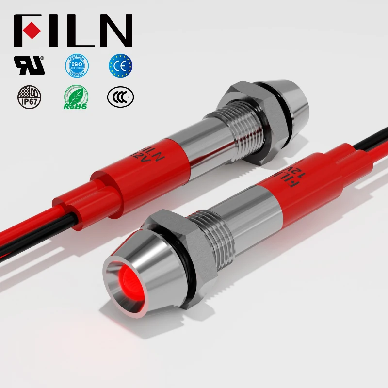 FILN Brass Nickel Signal Light Two-Color Small Indicator signal Lamp