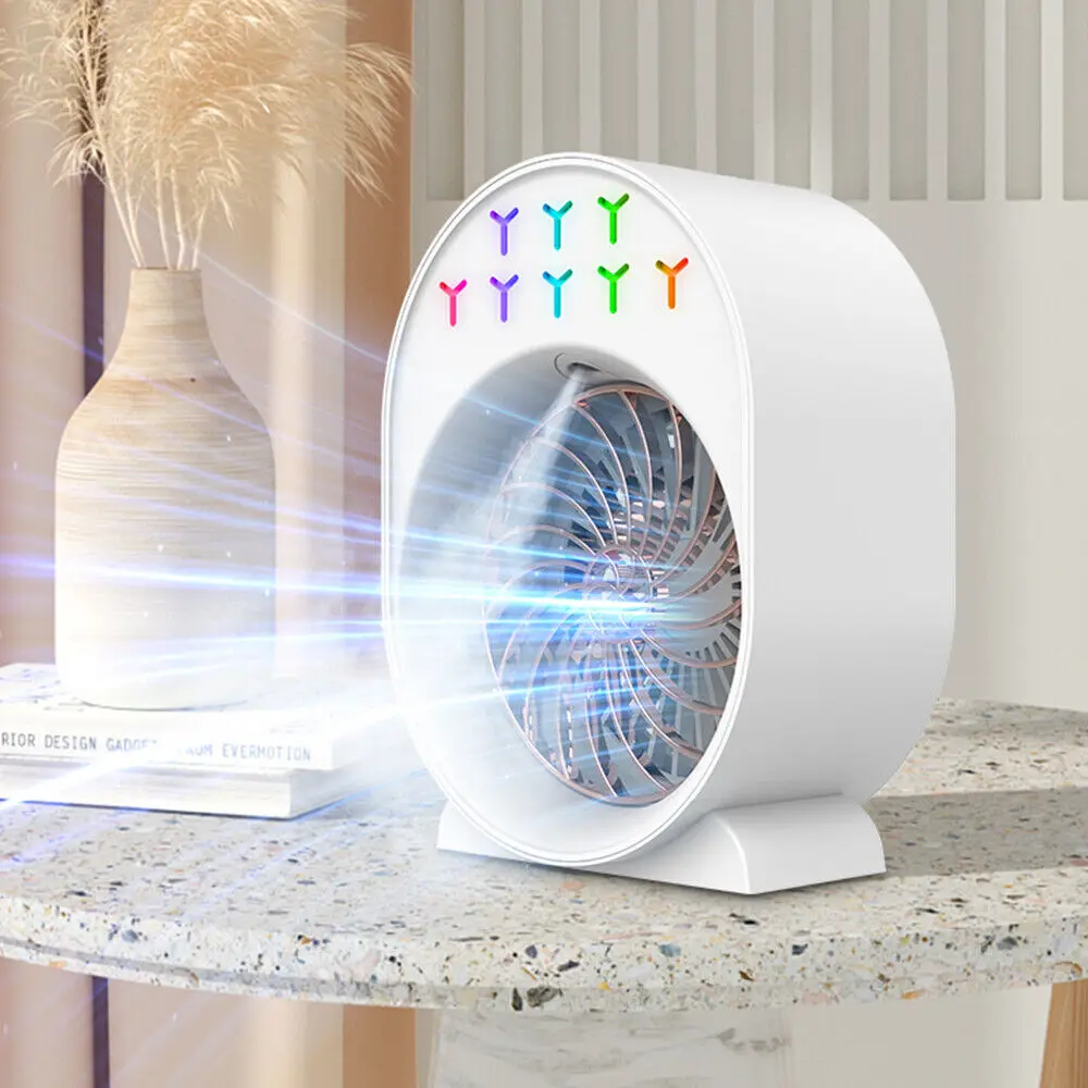 Mini Air Conditioner Humidifier Cooler USB Fan Portable Cooler Fan Night Light