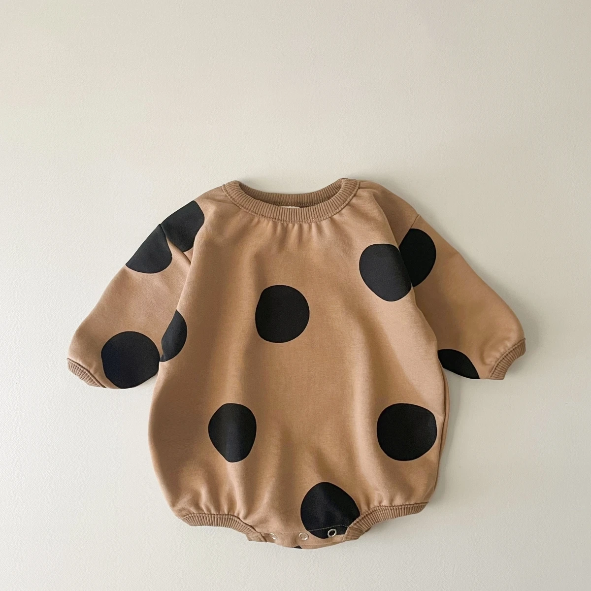 Korean Baby Girls Romper Clothes for Newborns Bodysuit Long Sleeve Polka Dots Sweatshirt Romper Autumn Baby Boy Romper