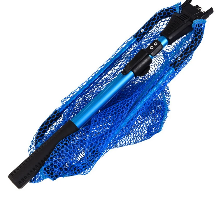 Синяя рыболовная сеть, складная рыболовная сеть из алюминиевого сплава, легкий, прочный и простой в эксплуатации