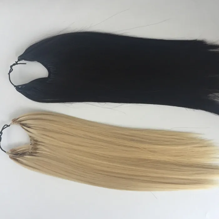 100% Virgin Original Hair One Donor Slim Cotton Thread Knotted Korea Twins Hair Extension with Two tips
