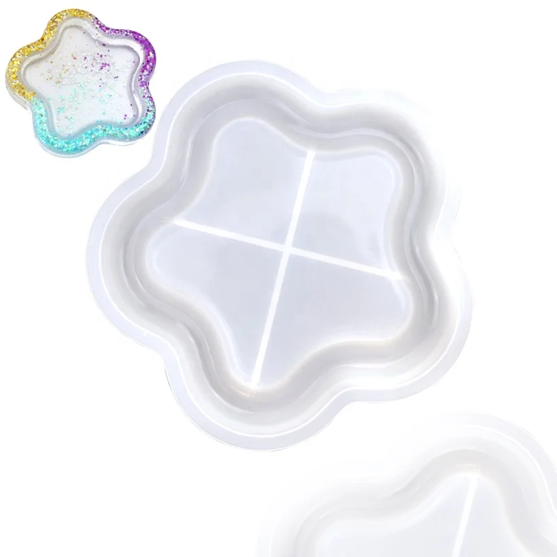 1165 single flower shape cup mat coaster silicone mold epoxy resin mold silicone hand make diy cut mat