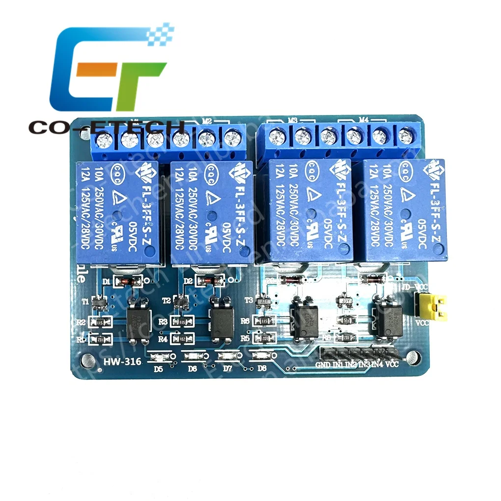 4 Channel DC 5V 12V 24V Relay Module With Optocoupler Low Level Expansion Board