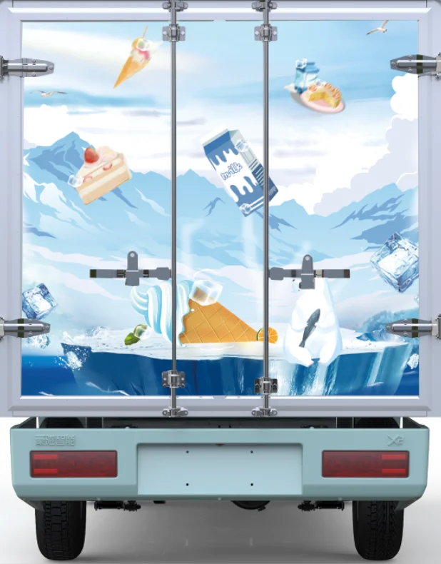 Competitive price refrigerated electric small box truck,e class refrigeration  electric cargo van