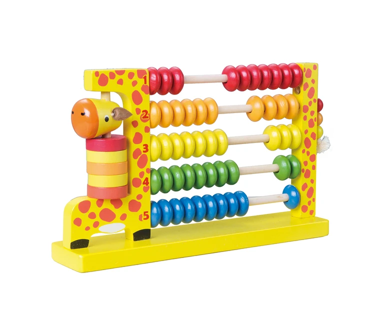 Лидер продаж, развивающая игрушка, многофункциональный большой деревянный жираф, бусины, Круглый арифметический стеллаж, когнитивные Детские Абаки