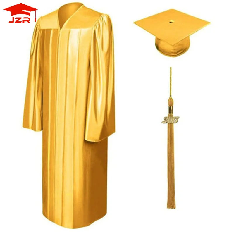 Wholesale Graduation Gown Sample School Graduation Gowns 2024 Set with Tassel for High School and Bachelor Graduation Gown Woven