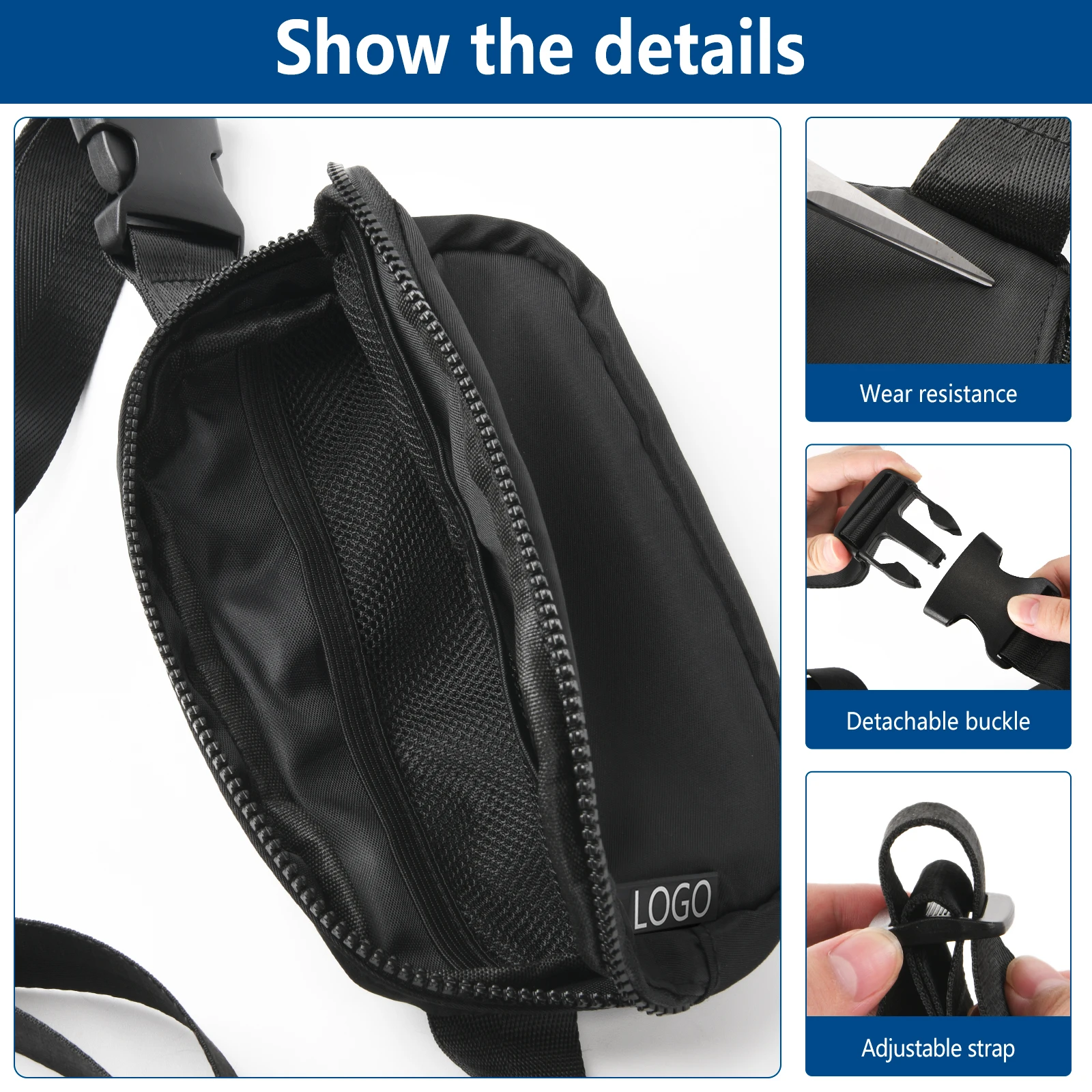 Женская поясная сумка Lulu регулируемая для женщин 1л