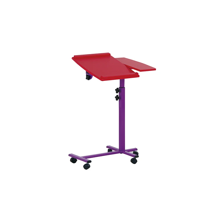 
On Bed Study Metal Wheel Leg Wood Rotating Top Laptop Computer Table 