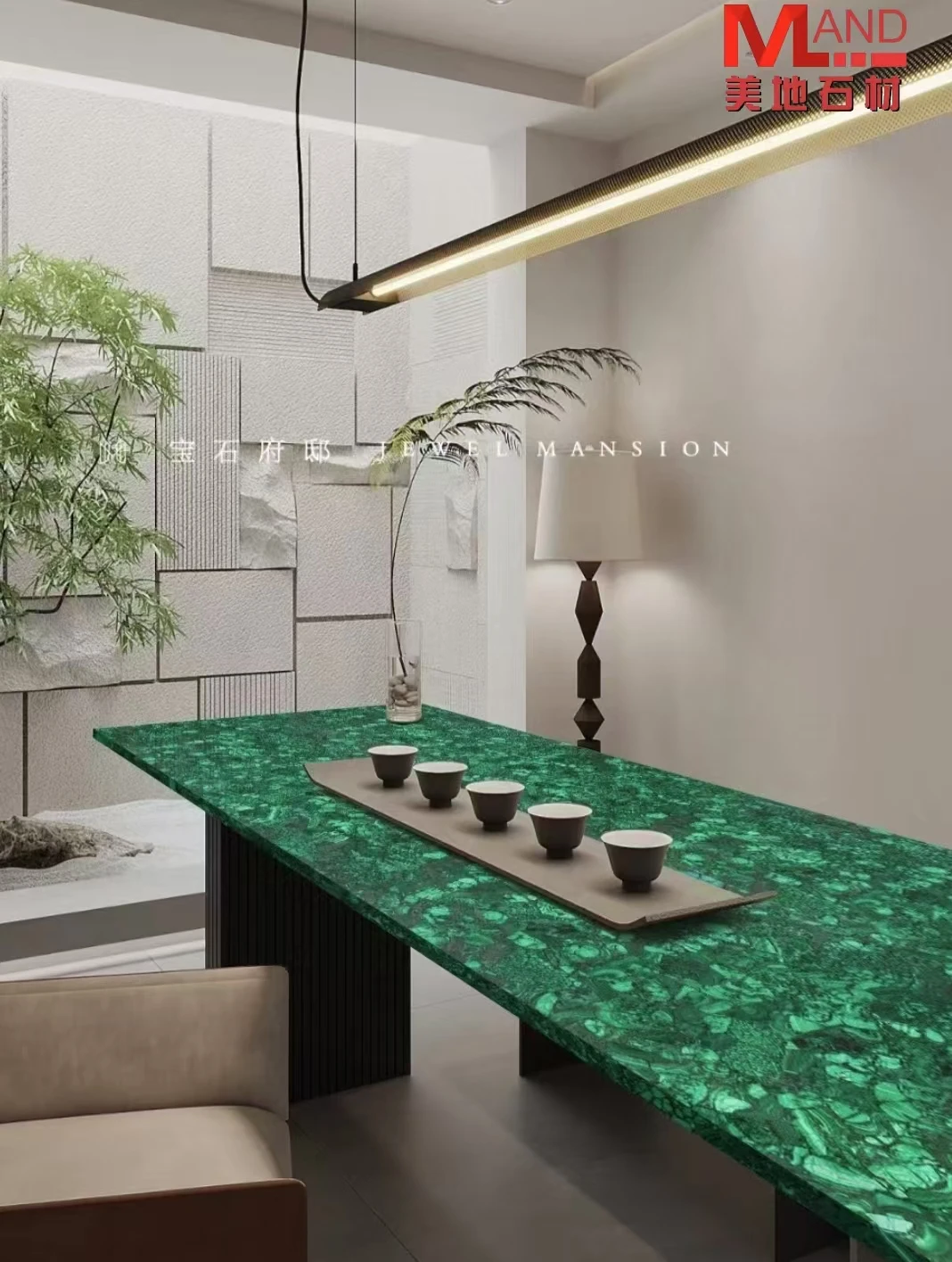 Factory direct sales customized emerald malachite furniture dining table wash basin conference table coffee table