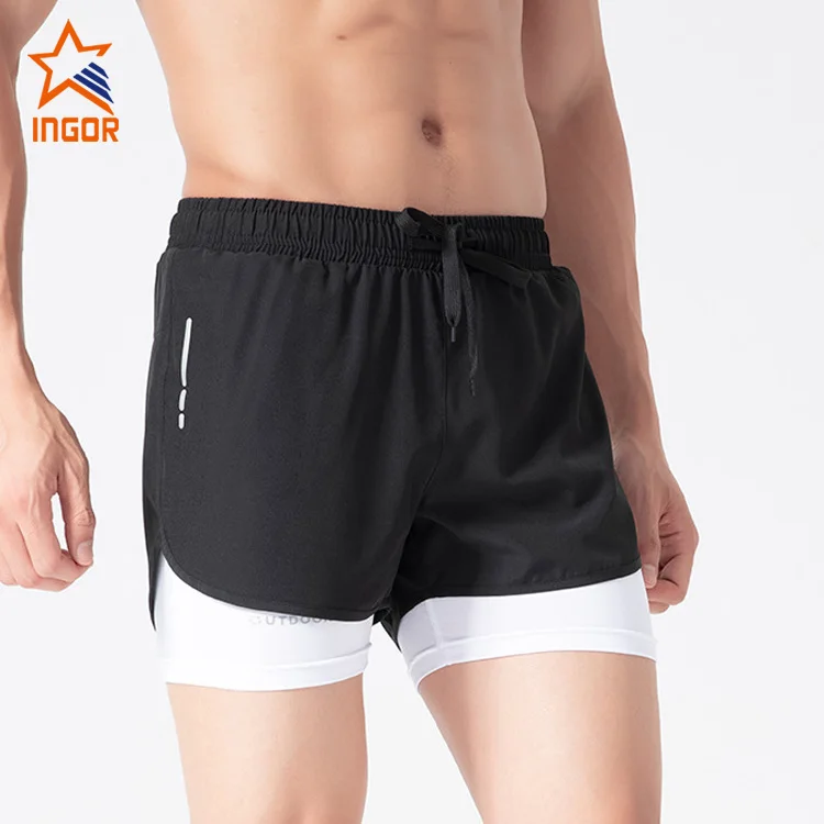 Ingor Custom Men 2 In 1 Shorts Gym Fitness Workout Sports Shorts for QUICK DRY