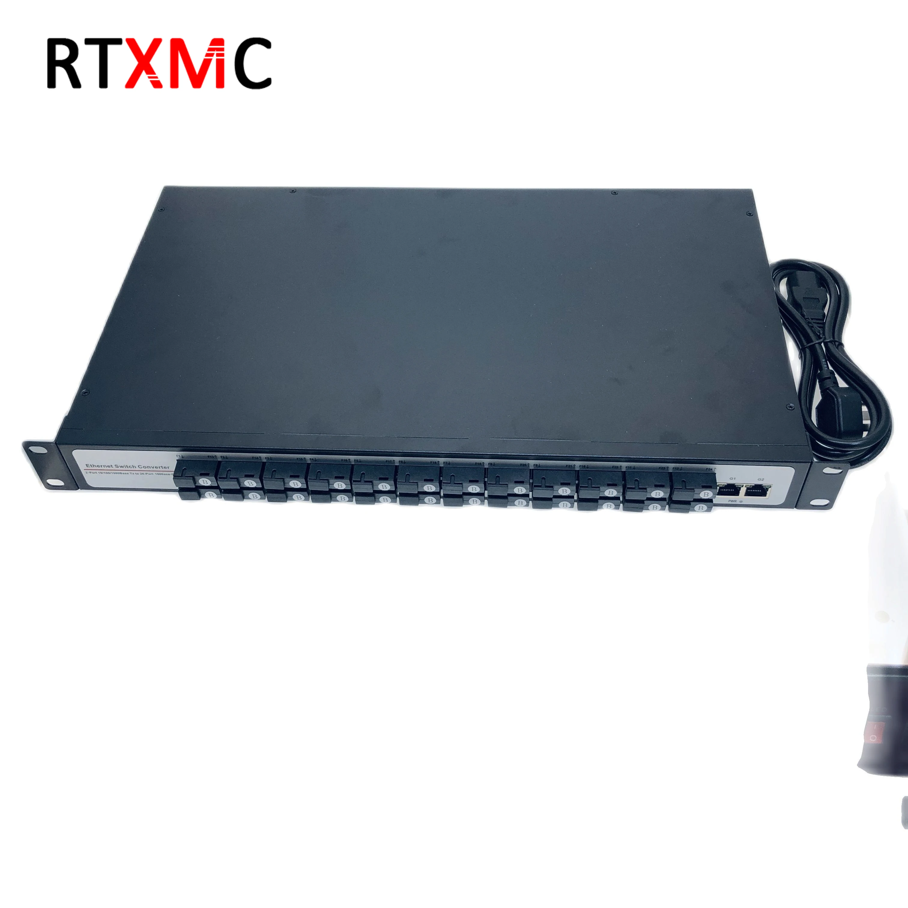 Industrial 1000M 24 Fiber Port SC Connector Ethernet Network Switch With 2 Utp RJ45 Port Switch Gigabit Fiber Media Converter