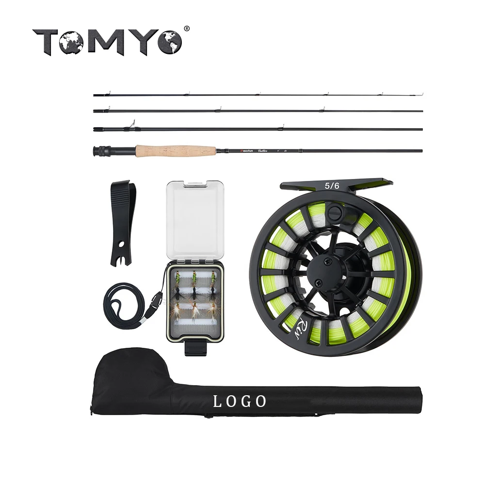 ToMyo Fly Fishing Rod and Reel Combo Fly Fishing Complete 5/6 Starter Package Fishing Rod kit for Beginners