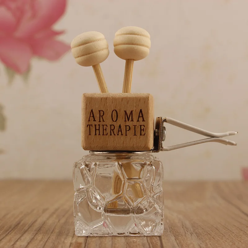 10ml Empty Car Diffuser Vent Clip Air Freshener Outlet Cooler Perfume Essential Oil Aromatherapy Bottle With Wooden Lid