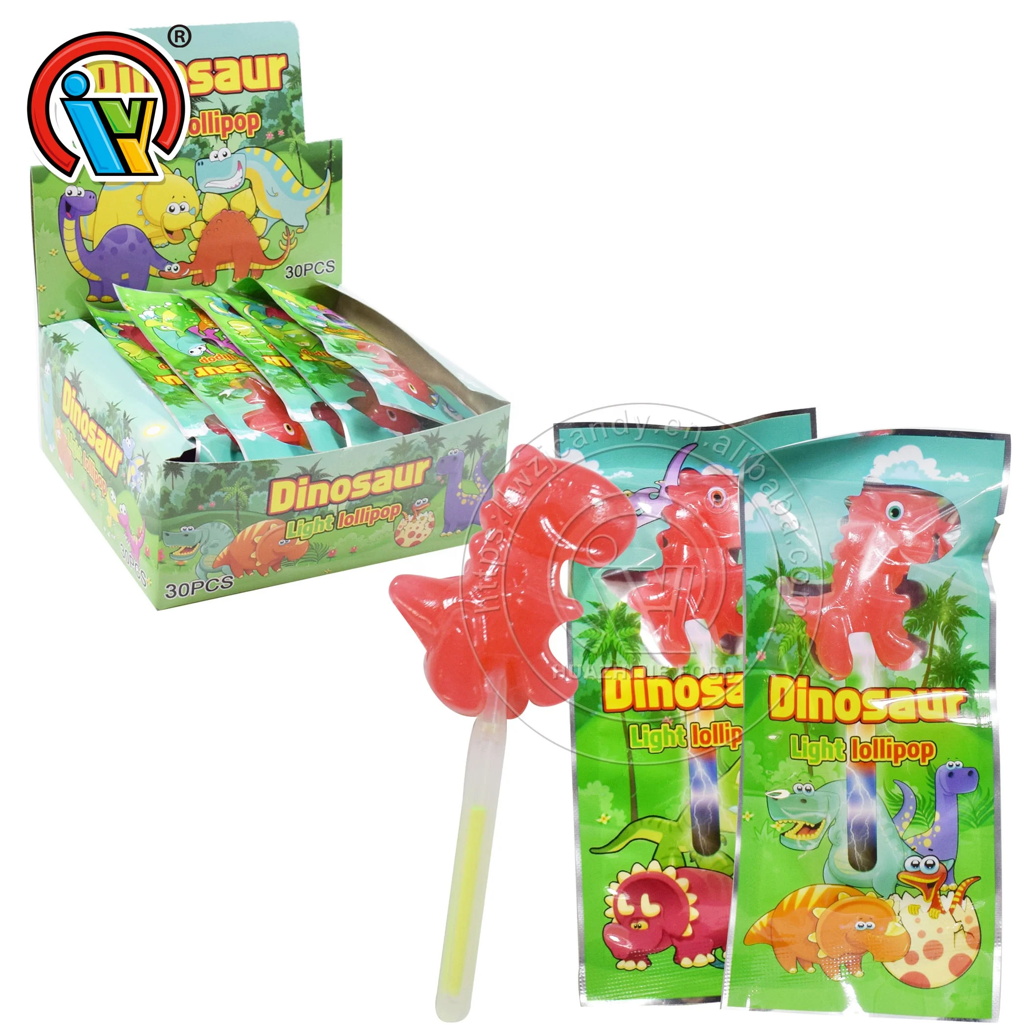 New Dinosaur Shape Glow Stick Lollipop Sweet Confectionery Supplies