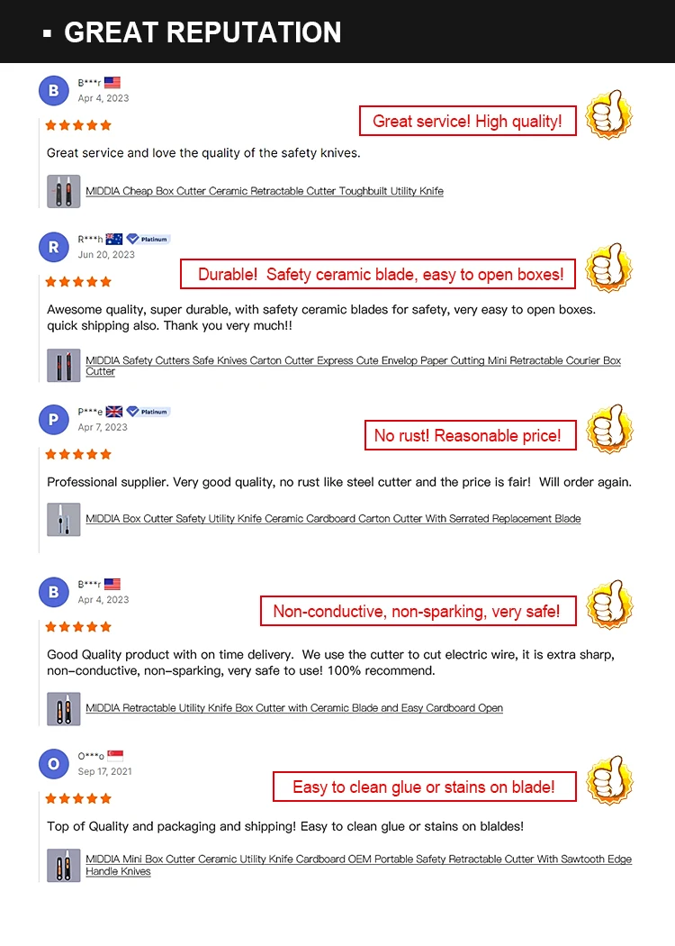 MIDDIA Box Cutter Pencil 18mm Box Opener Tool Mini Safe Package Opener Utility Paper Craft Knife Durable Pen Knife