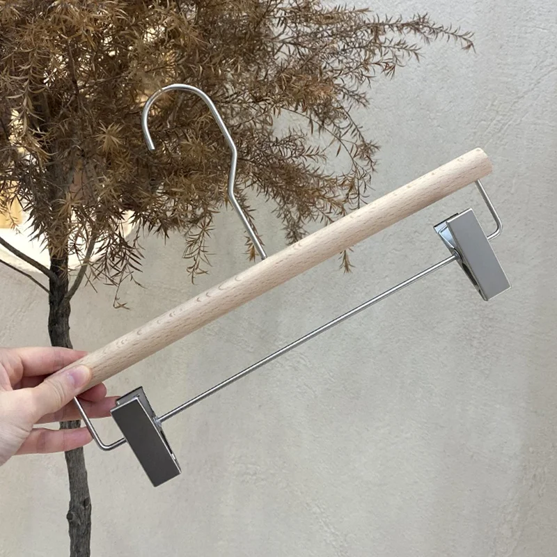 Luxury custom high quality women men suit solid wood cloth hanger for hotel brand garment store