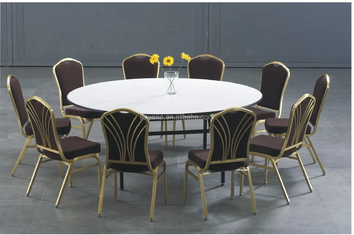 10-Person Folding round Table for Weddings Dining Halls Restaurants Supermarkets for Basement Use