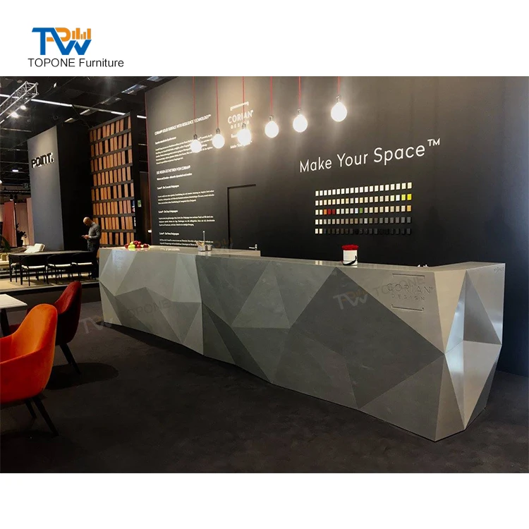 Diamond Reception desk Salon  grey color hotel Office front reception desk table