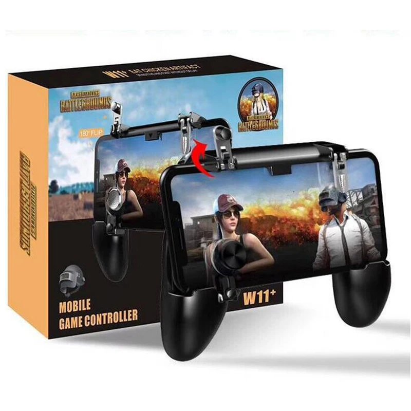 
W11+ Mobile Gamepad Controller game handle mobile phone shell case gamepad holder joystick fire trigger all in one for phone 