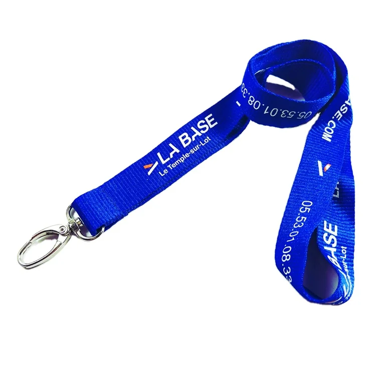 Cheap personalized nylon polyester key keychain neck woven sublimated blank custom made printed single strap lanyard with logo