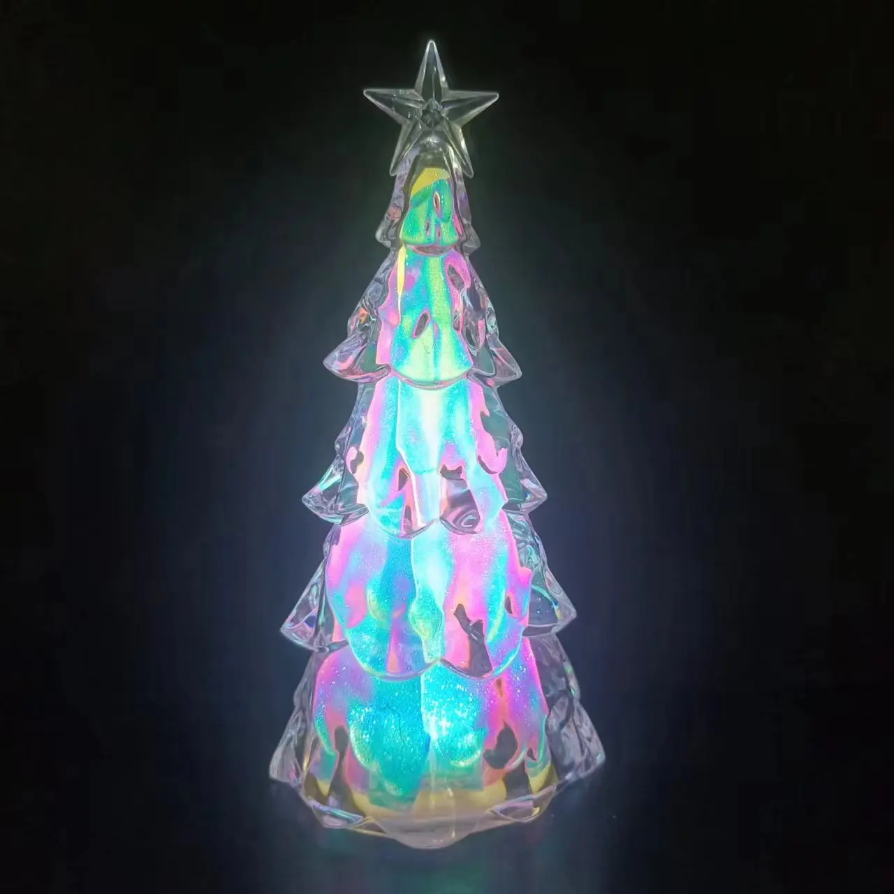 Factory price wholesale Colorful merry indoor decoration Acrylic led lighted crystal Christmas tree