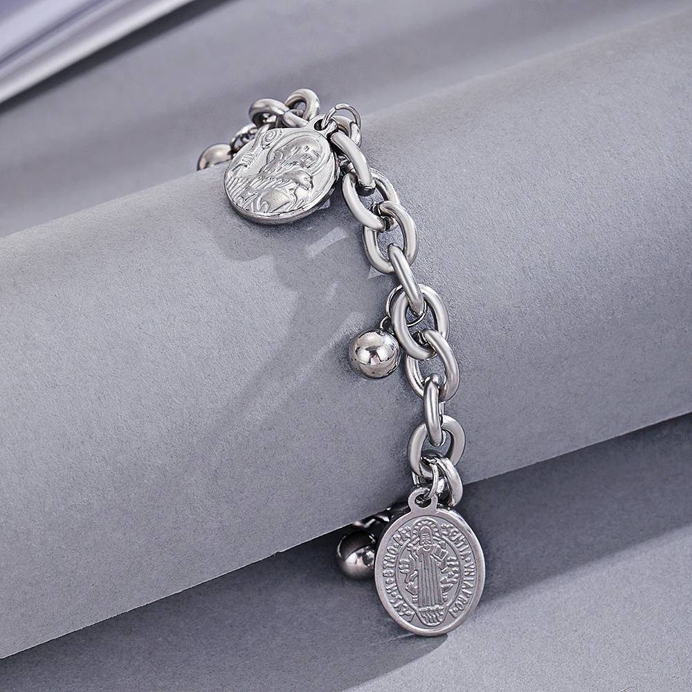 Chinese Factory Custom Stainless steel charm Silver Chain Bracelet Women Jewelry For Party